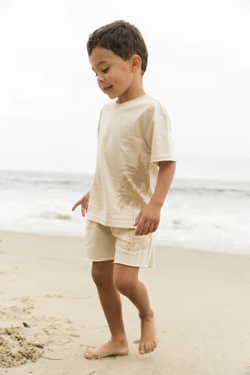 Resort Palm Tee - Cream by Little Bipsy