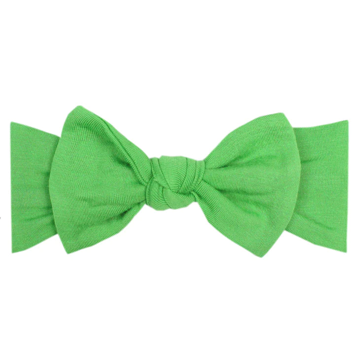 Knit Headband Bow in Lime by Copper Pearl