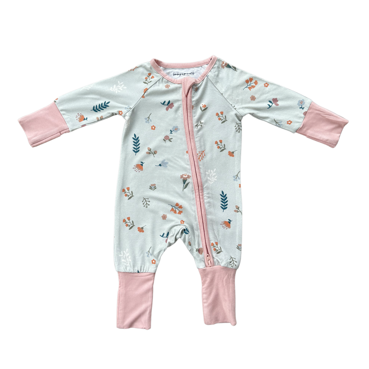 Long Sleeve Zip Romper- Botanical by babysprouts