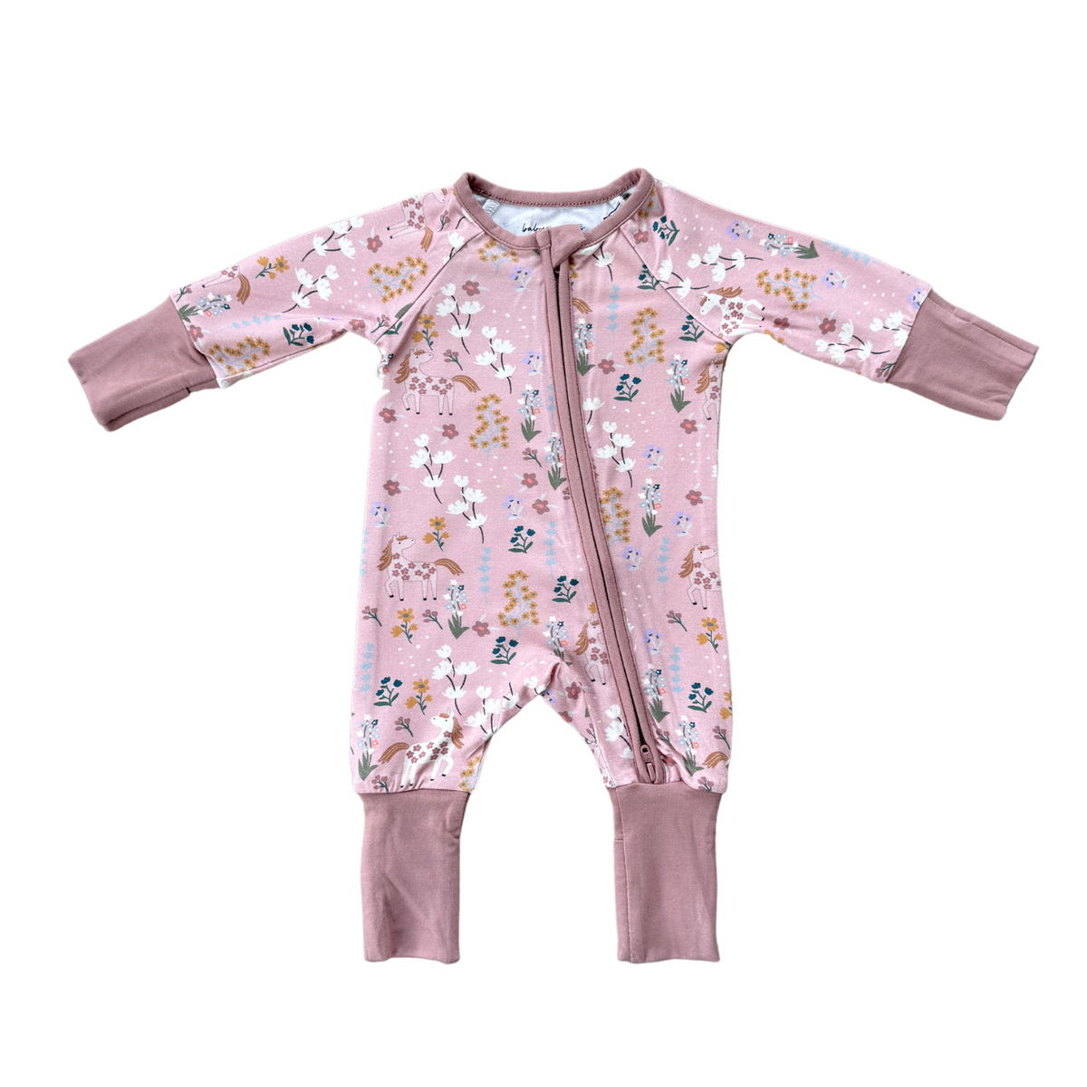 Long Sleeve Zip Romper- Unicorn by babysprouts