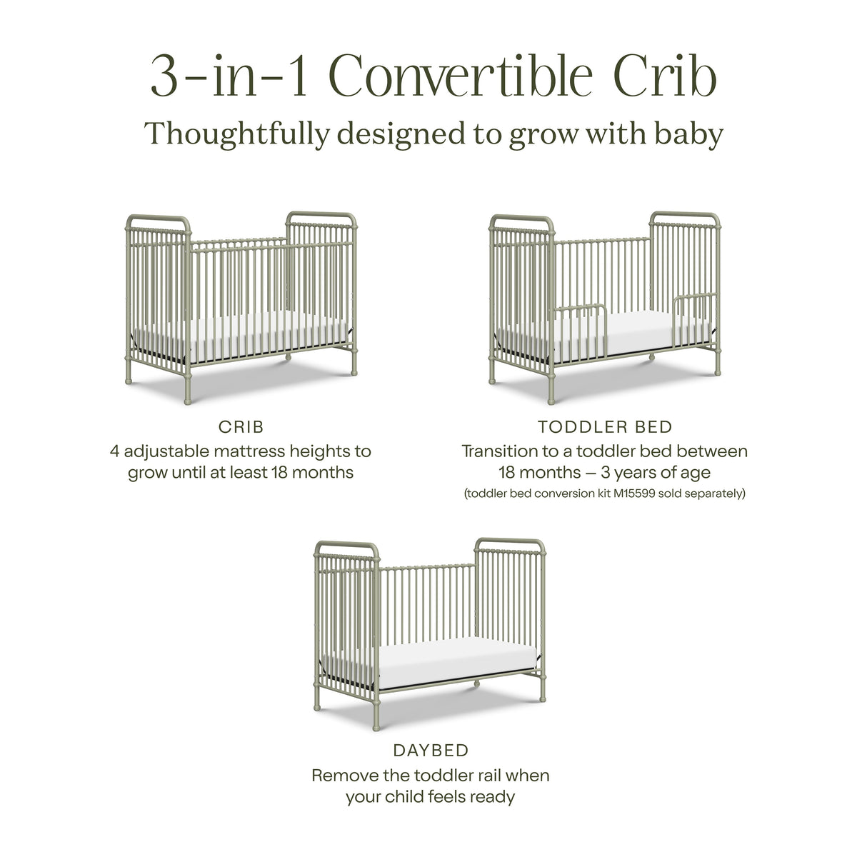 Namesake Abigail 3-in-1 Convertible Crib