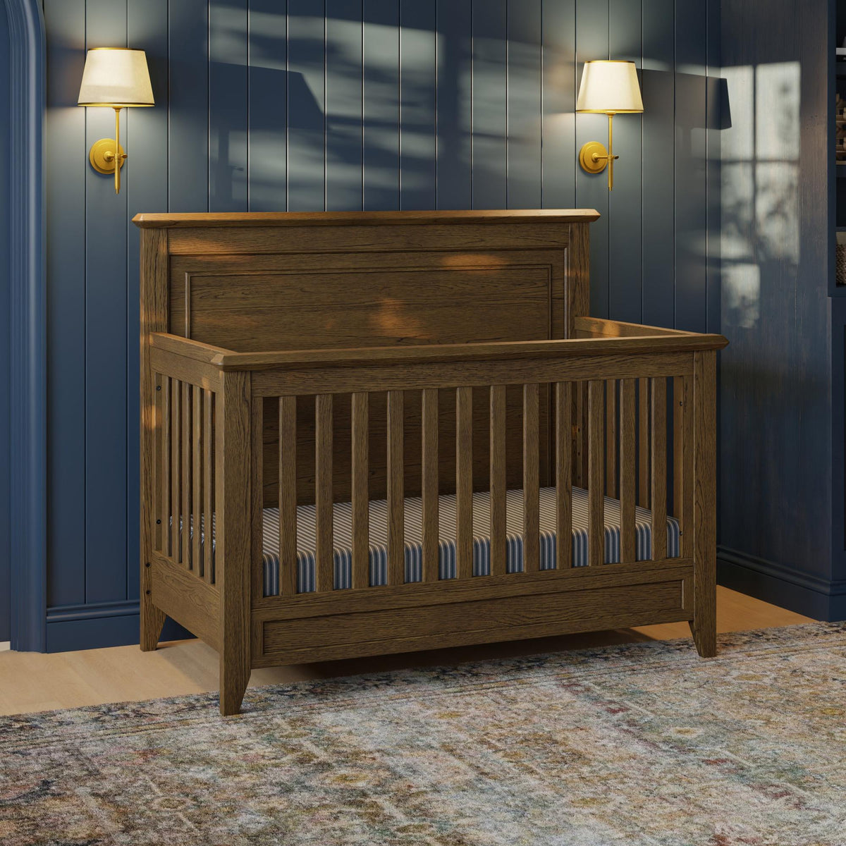 Monogram by Namesake Barrow Rustic 4-in-1 Convertible Flat Top Crib