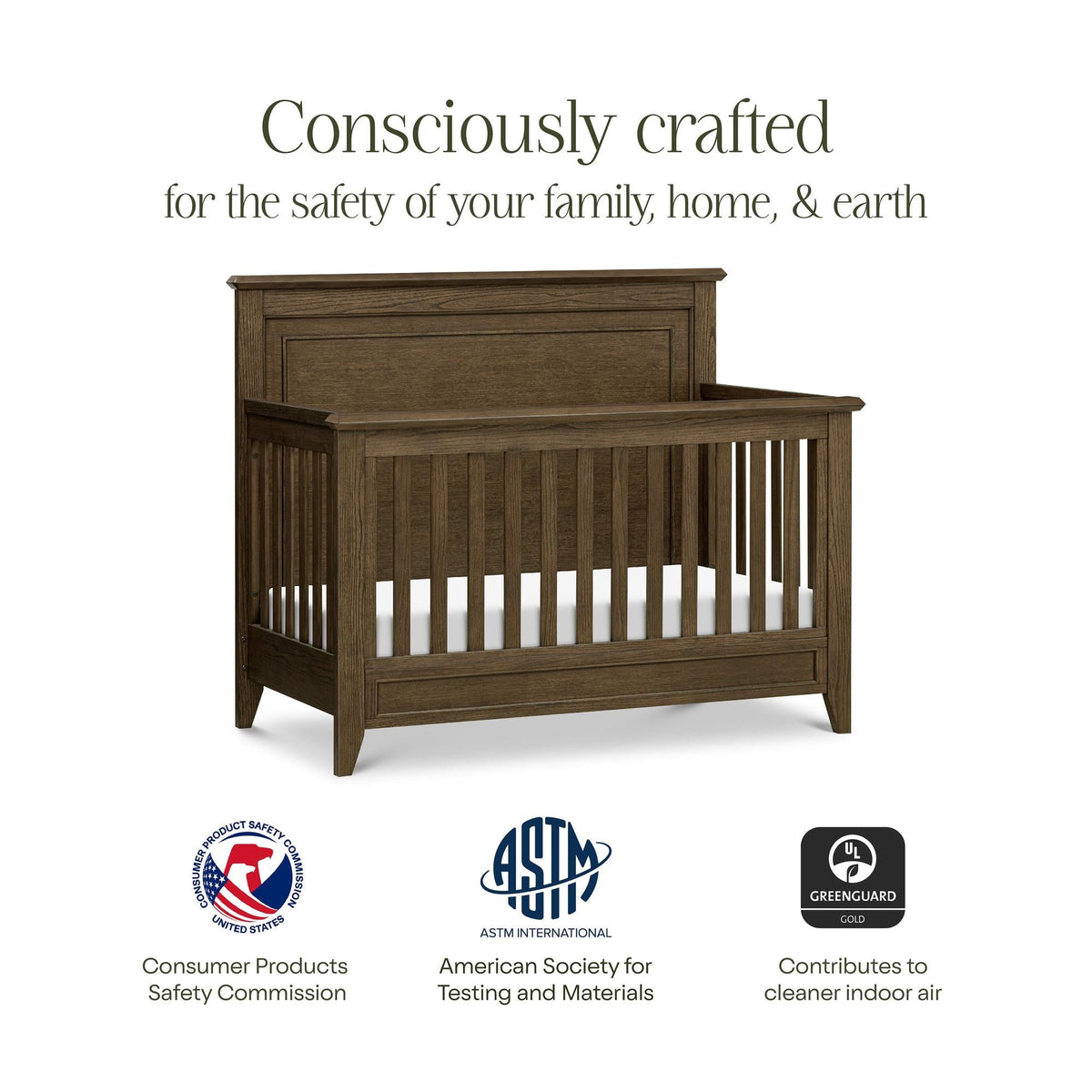 Monogram by Namesake Barrow Rustic 4-in-1 Convertible Flat Top Crib