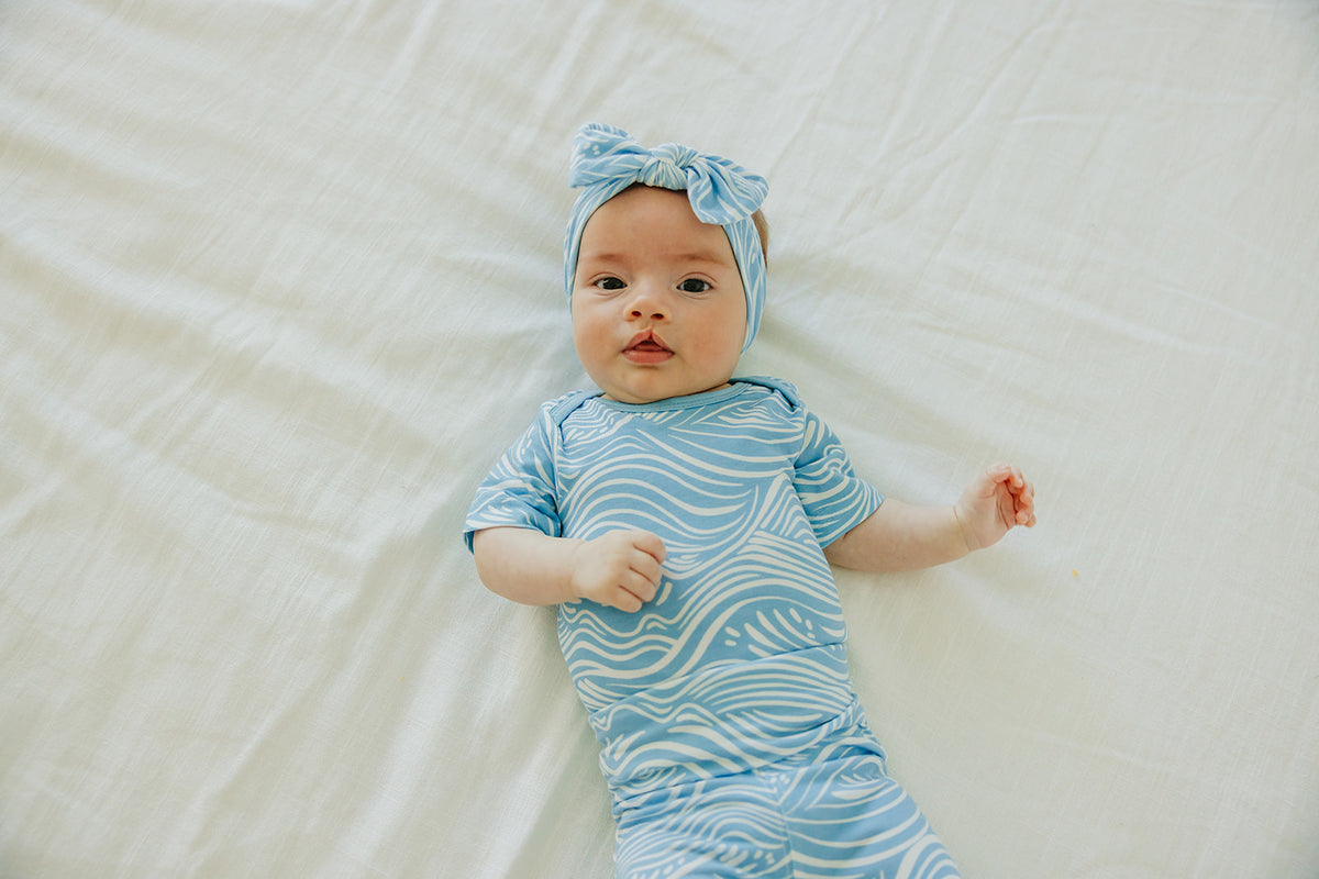 Knit Headband Bow - Surf by Copper Pearl