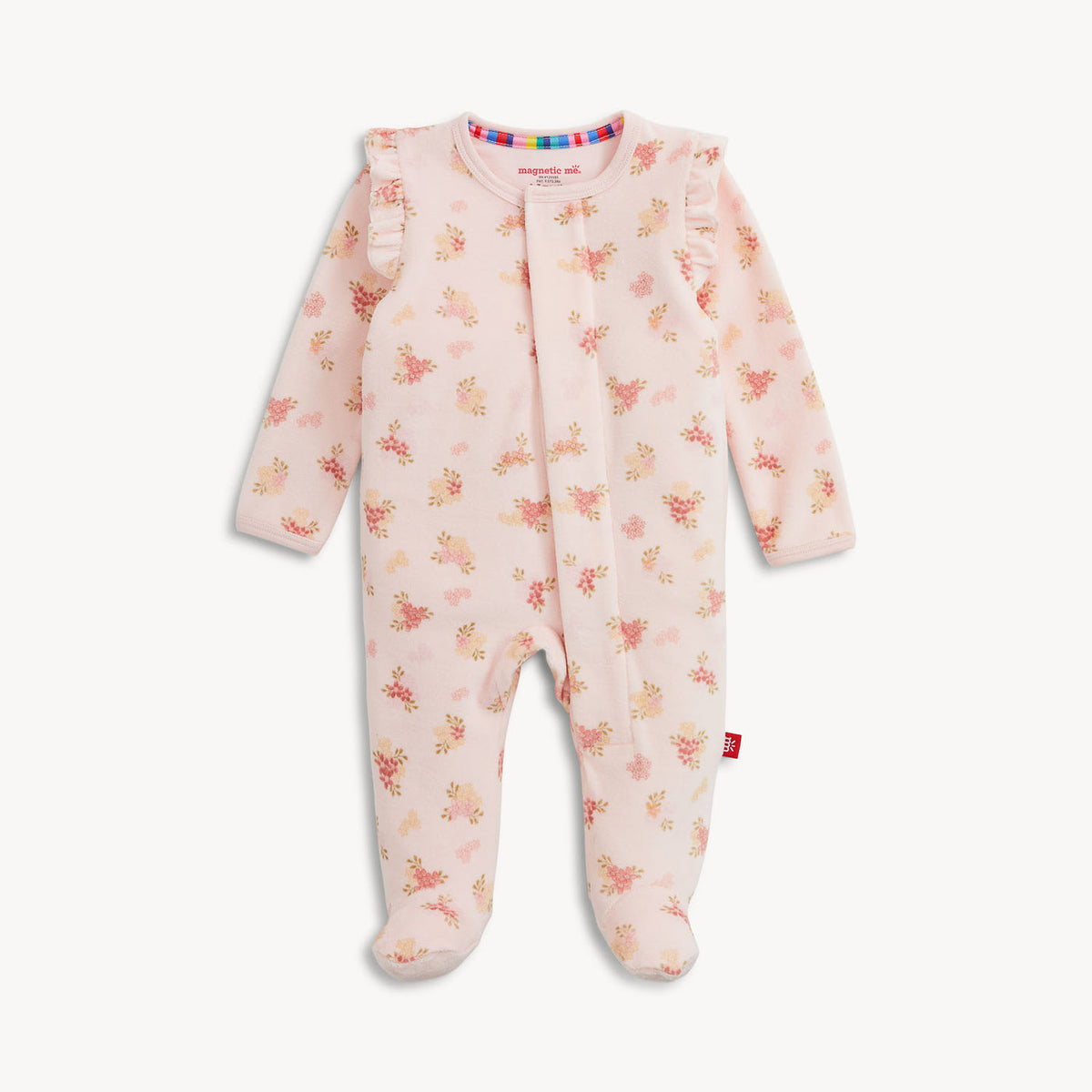 Magnetic Footie- Floral Velour by Magnetic Me