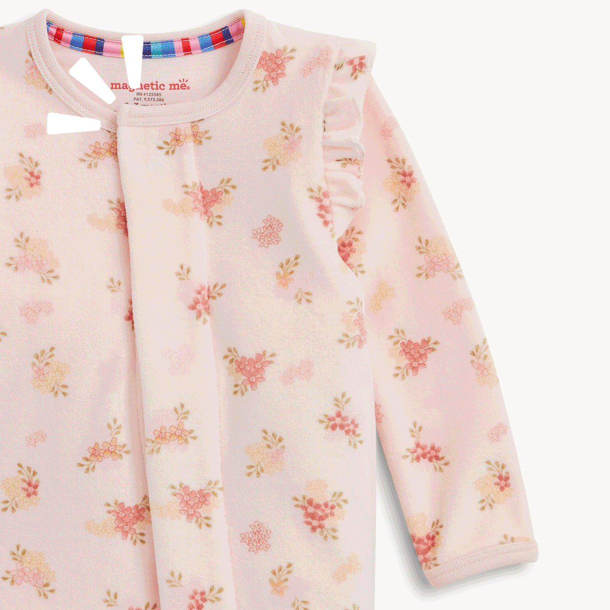 Magnetic Footie- Floral Velour by Magnetic Me