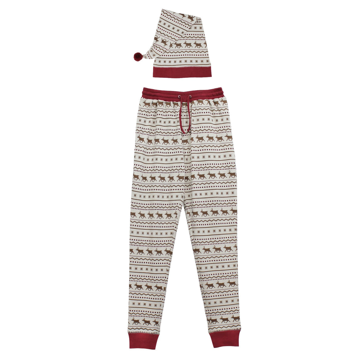 Men's Organic Holiday Jogger & Cap Set in Fair Isle Rudolph by L'ovedbaby