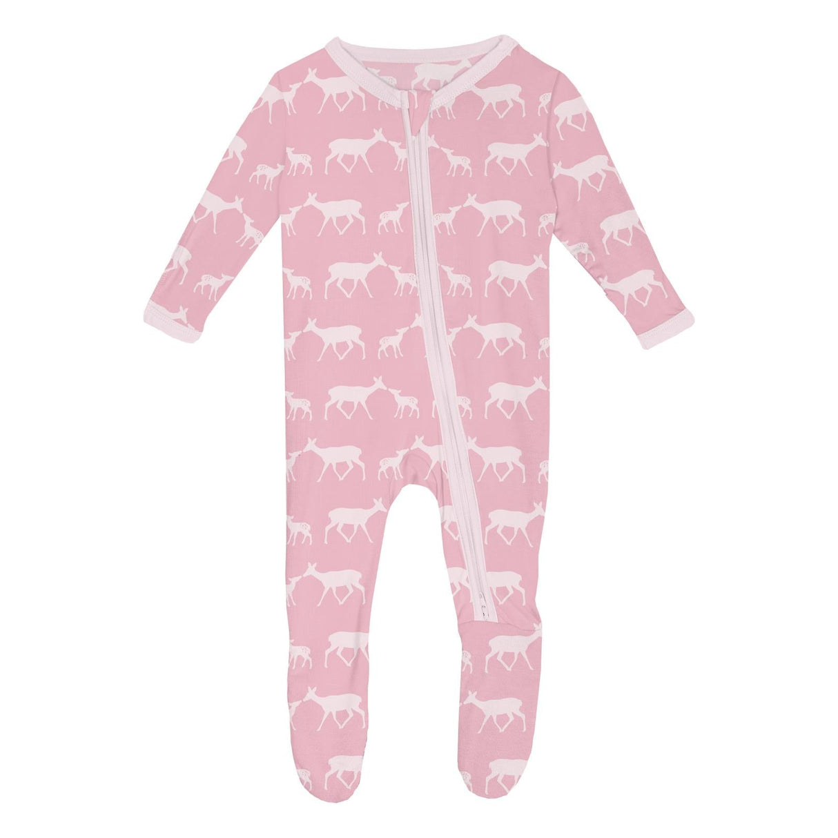 Print Footie with 2 Way Zipper in Cake Pop Doe & Fawn by Kickee