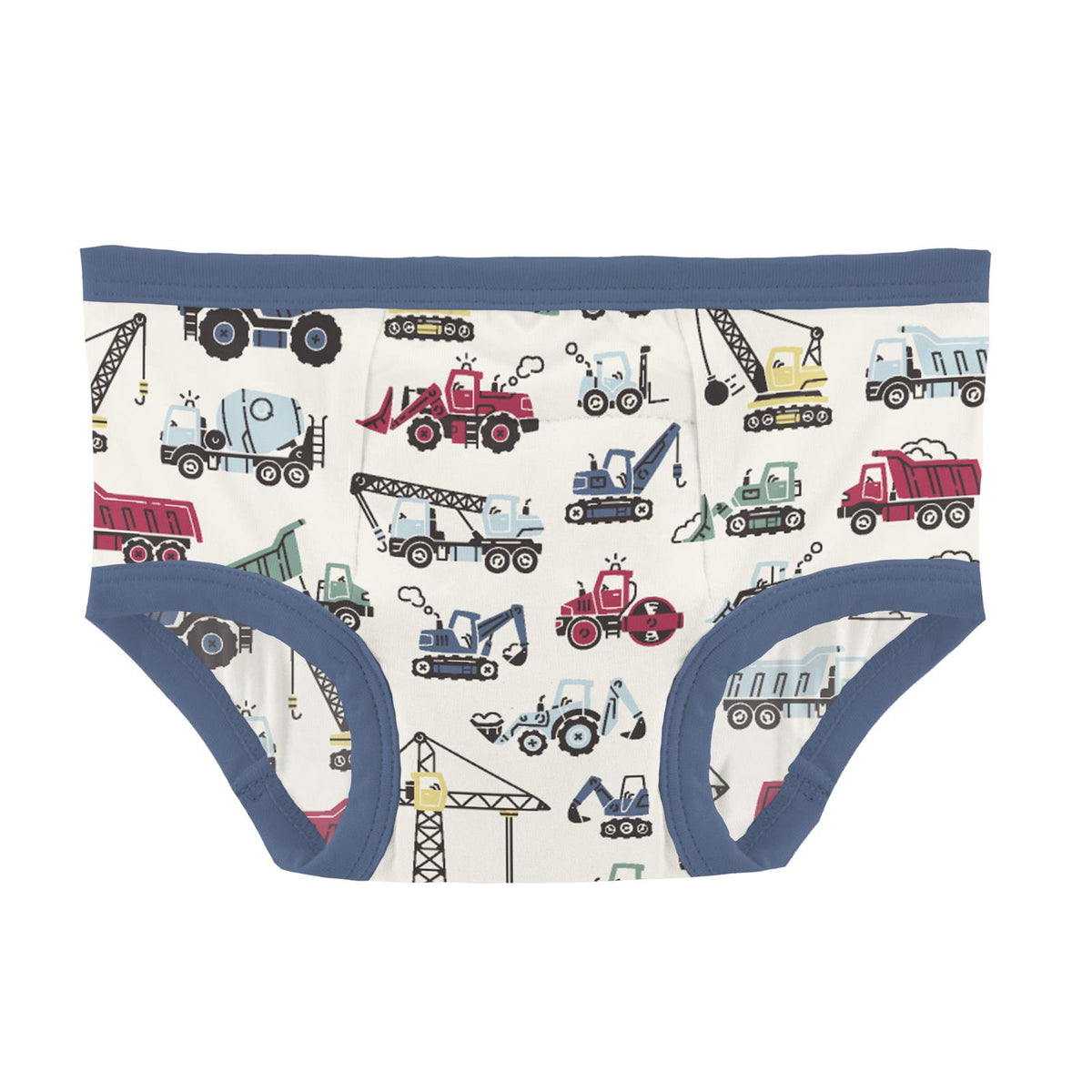 Training Pants- Natural Construction Trucks by Kickee Pants
