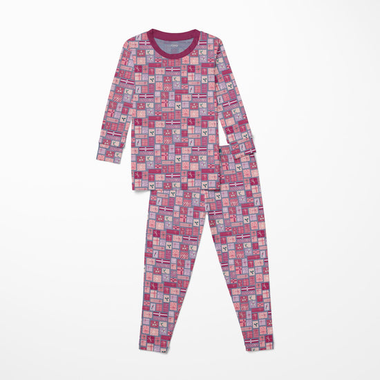 Print Long Sleeve Pajama Set- Moonlight Christmas Gifts by Kickee Pants