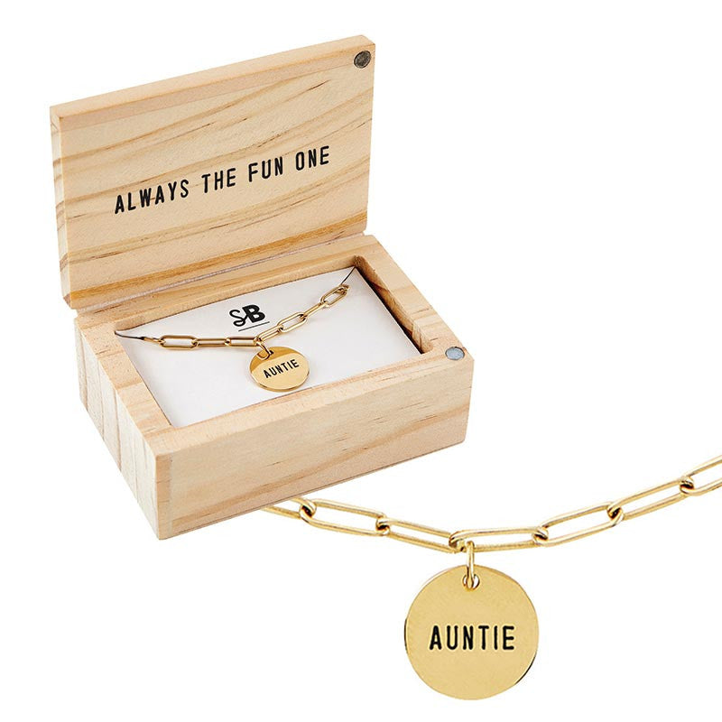 Link Necklace Jewelry- Auntie by Stephan Baby