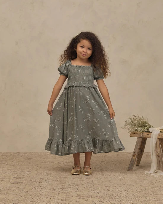 Maggie Dress || Eucalyptus French Floral by Noralee