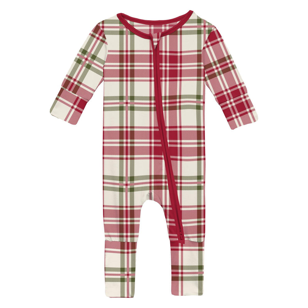 Print Convertible Coverall- Fireside Plaid by Kickee Pants