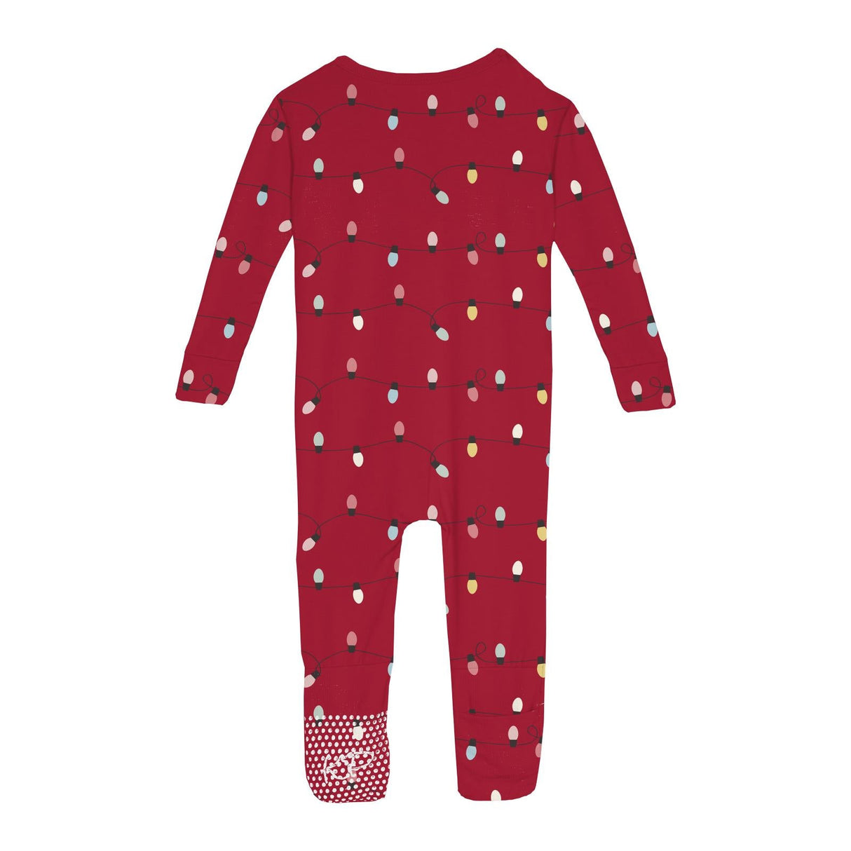 Print Convertible Coverall- Crimson Holiday Lights by Kickee Pants