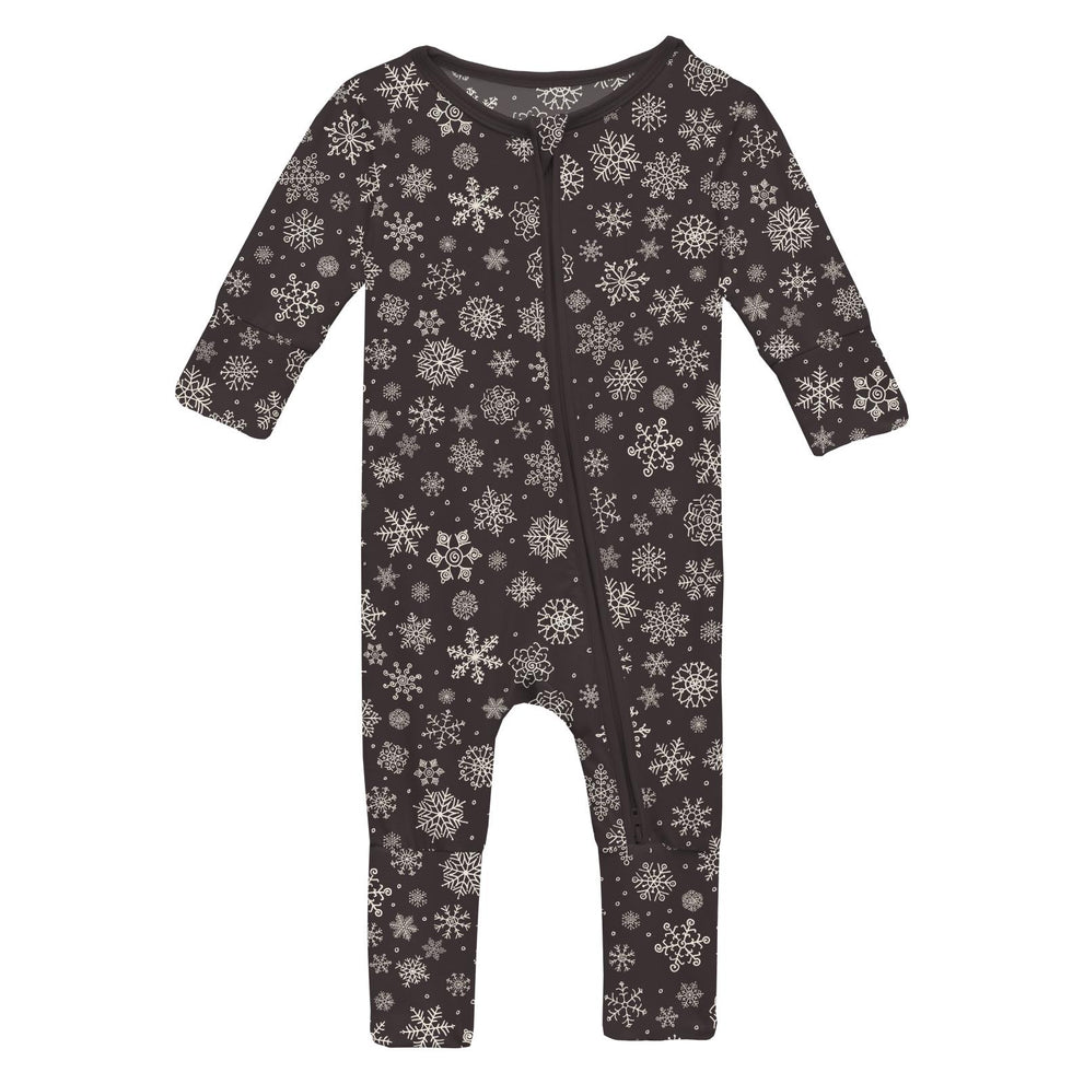 Print Convertible Coverall- Chalkboard Snowflakes by Kickee Pants