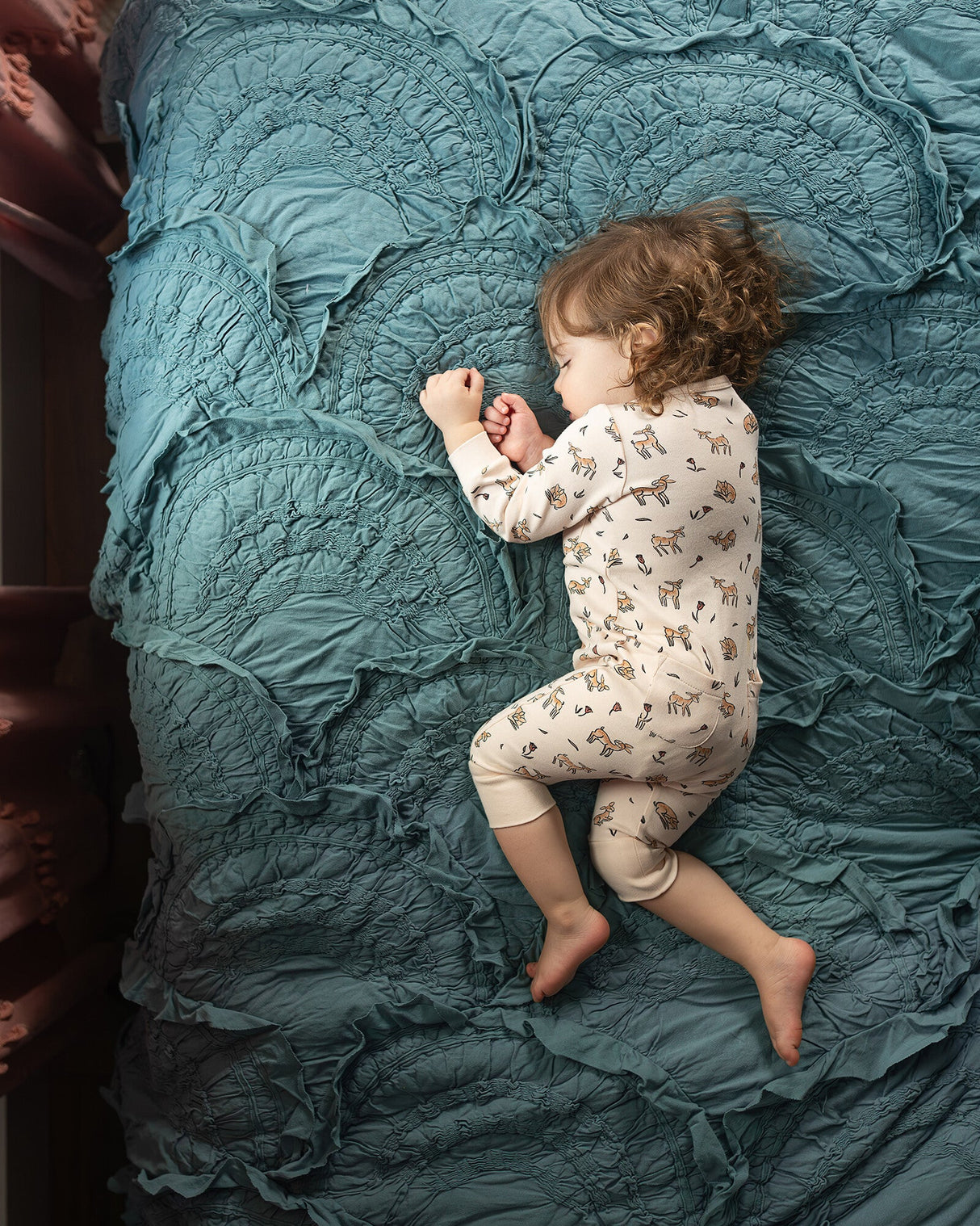 Organic Footless 2-Way Zipper Romper in Doe-a-Deer by L'ovedbaby