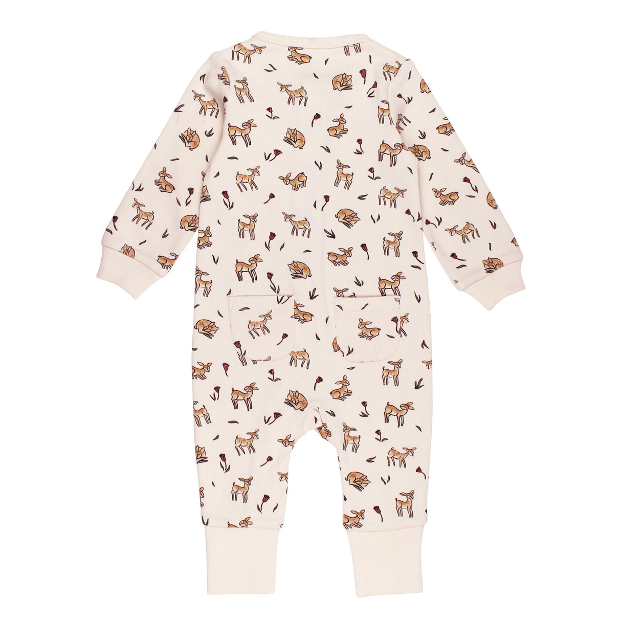 Organic Footless 2-Way Zipper Romper in Doe-a-Deer by L'ovedbaby