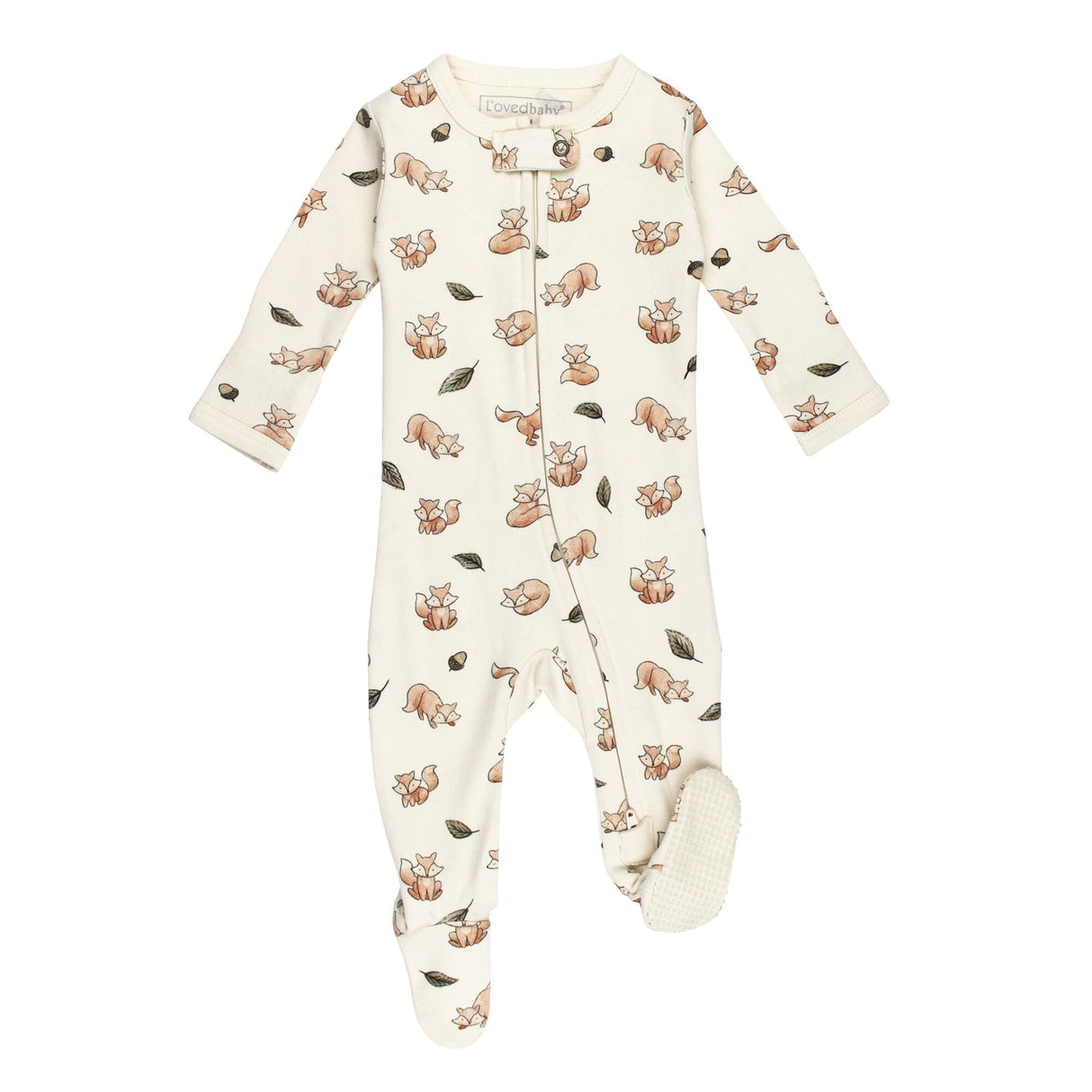 Organic 2-Way Zipper Footie in Foxy by L'ovedbaby