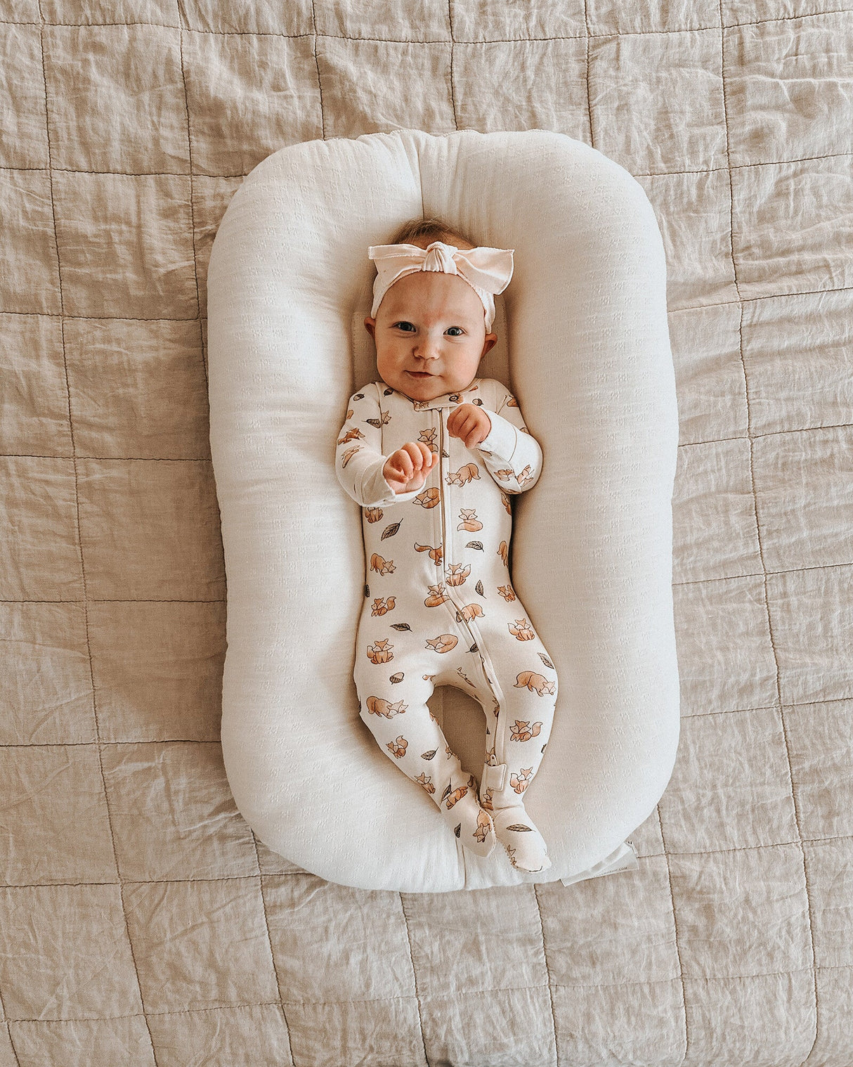 Organic 2-Way Zipper Footie in Foxy by L'ovedbaby