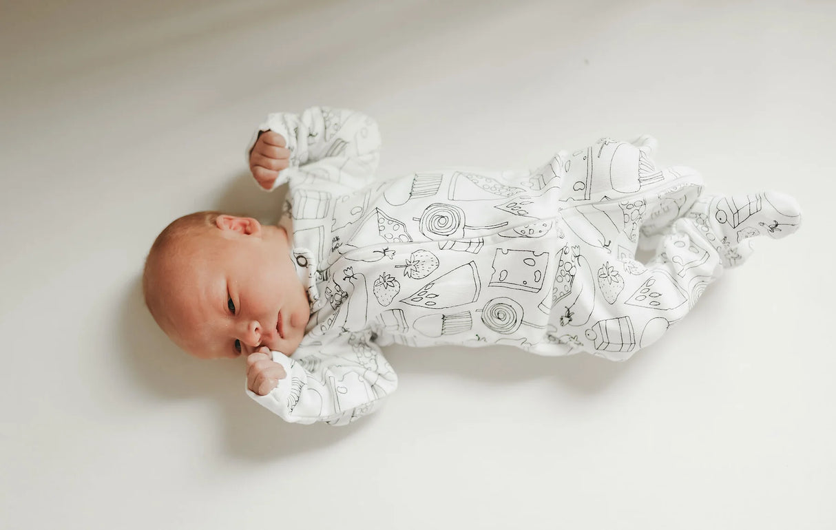 Organic 2-Way Zipper Footie in Snacks by L'ovedbaby