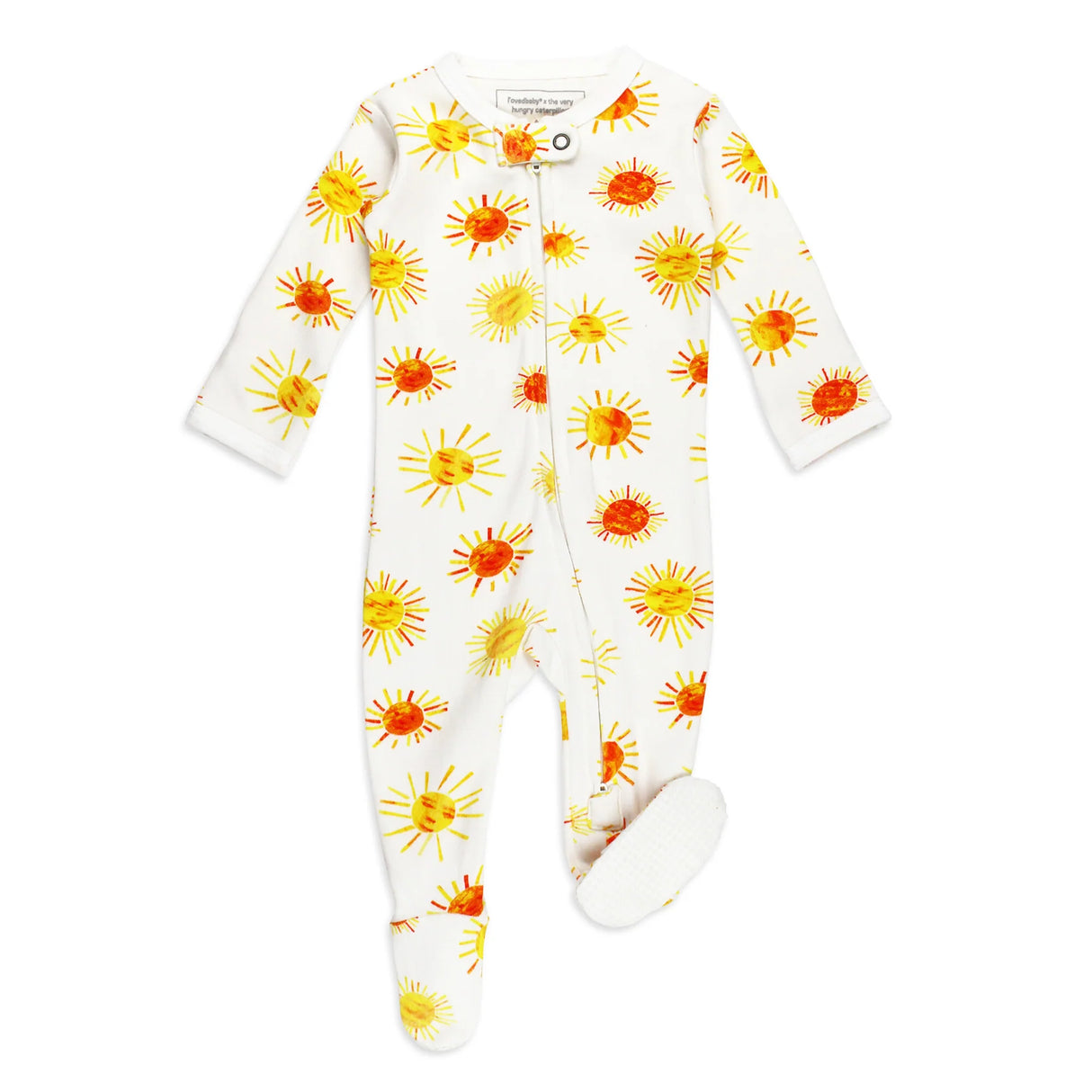 Organic 2-Way Zipper Footie in Suns by L'ovedbaby