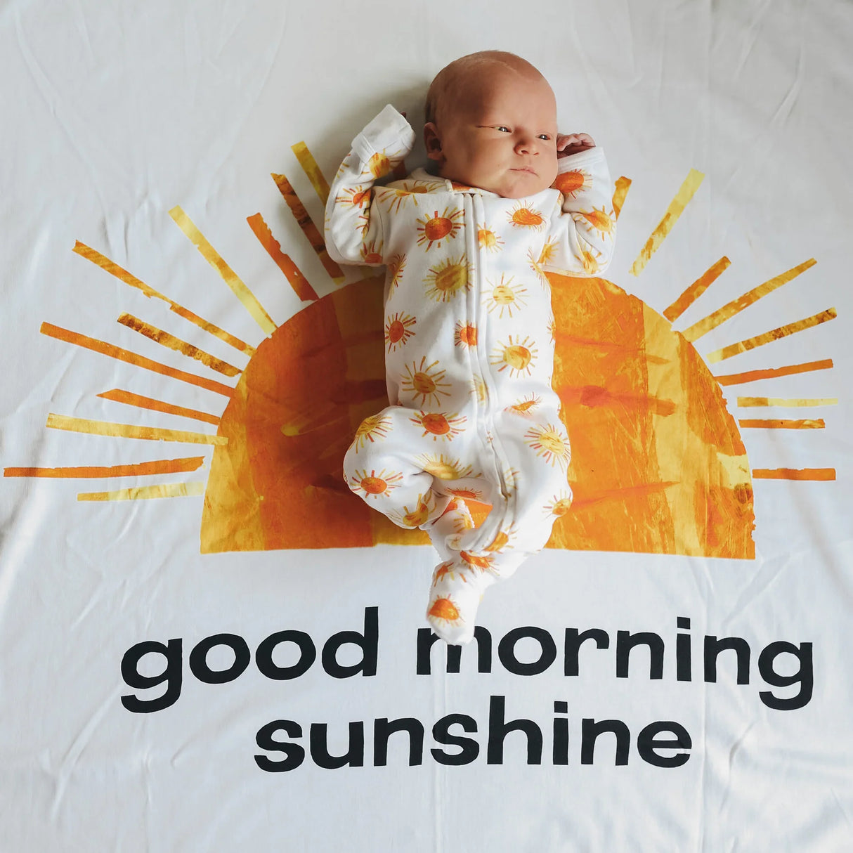 Organic 2-Way Zipper Footie in Suns by L'ovedbaby