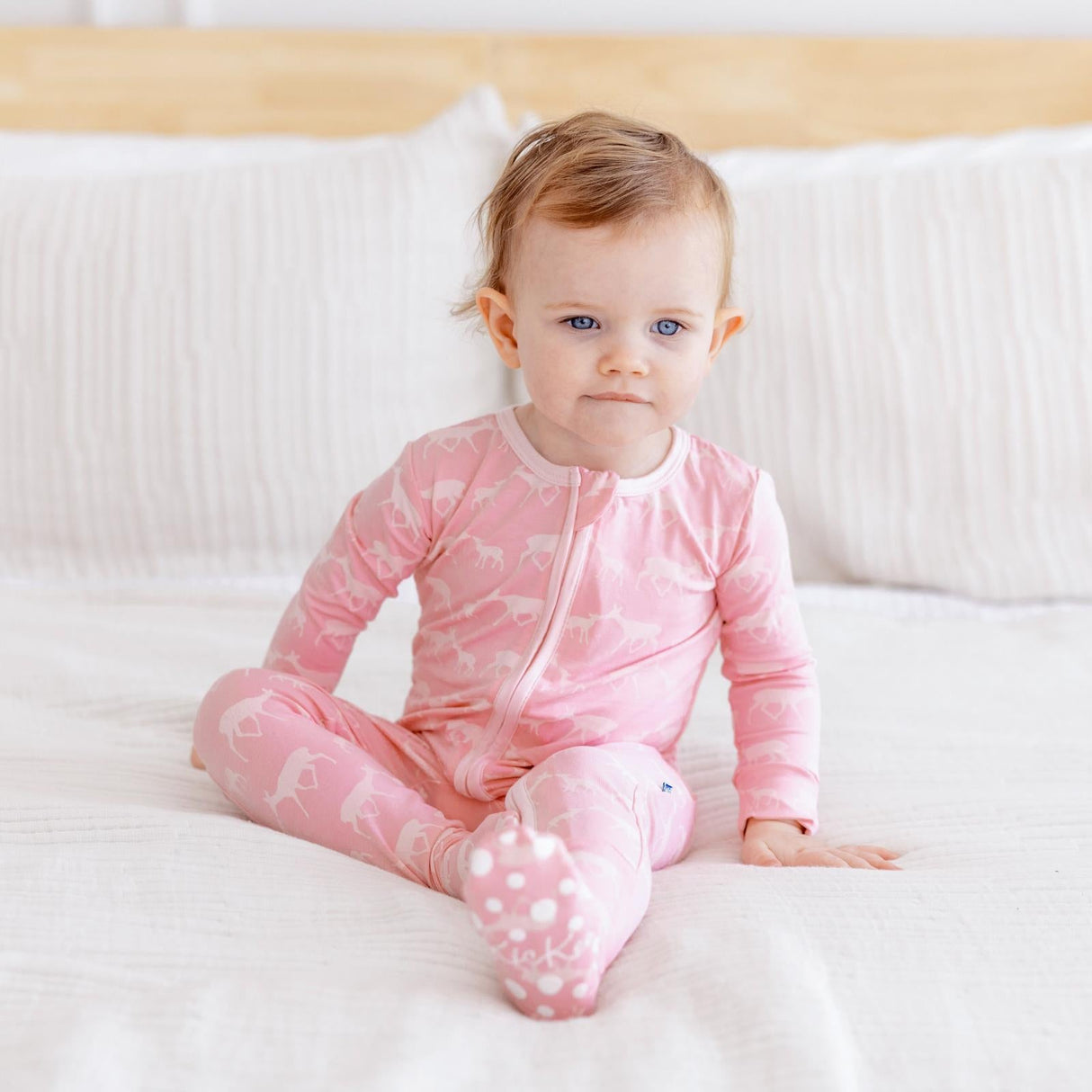 Print Footie with 2 Way Zipper in Cake Pop Doe & Fawn by Kickee