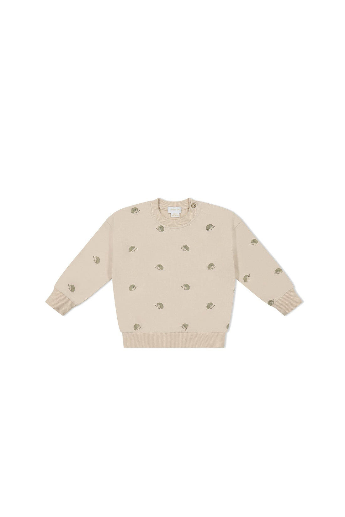 Organic Cotton Kit Sweatshirt - Henry Hedgehog Birch by Jamie Kay