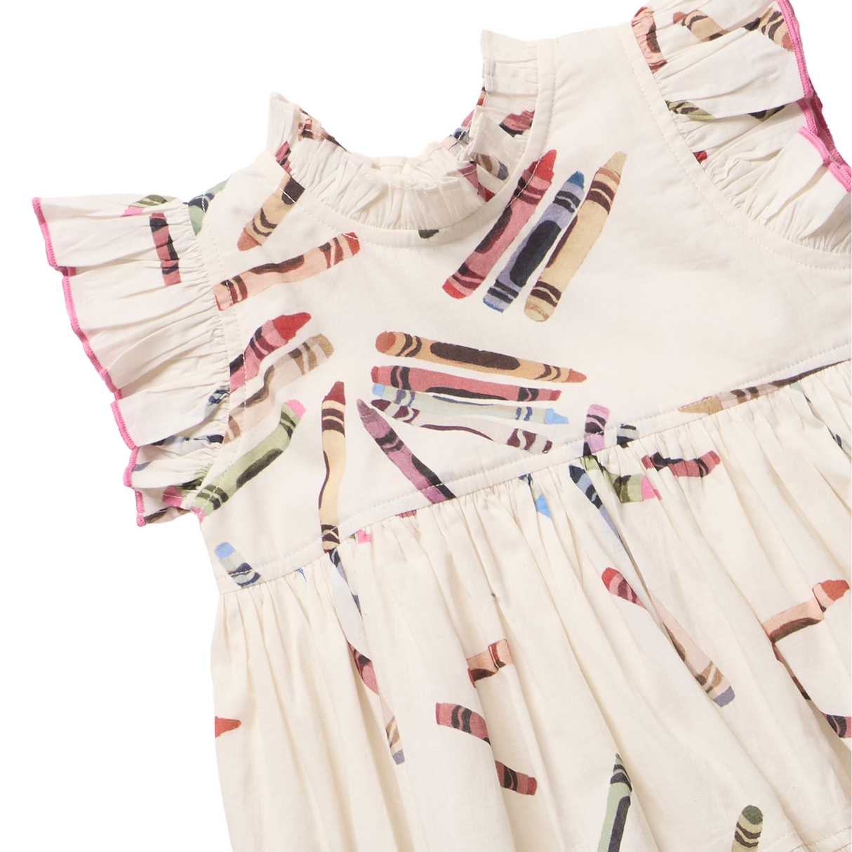 Girls Jennifer Dress- Tossed Crayons by Pink Chicken