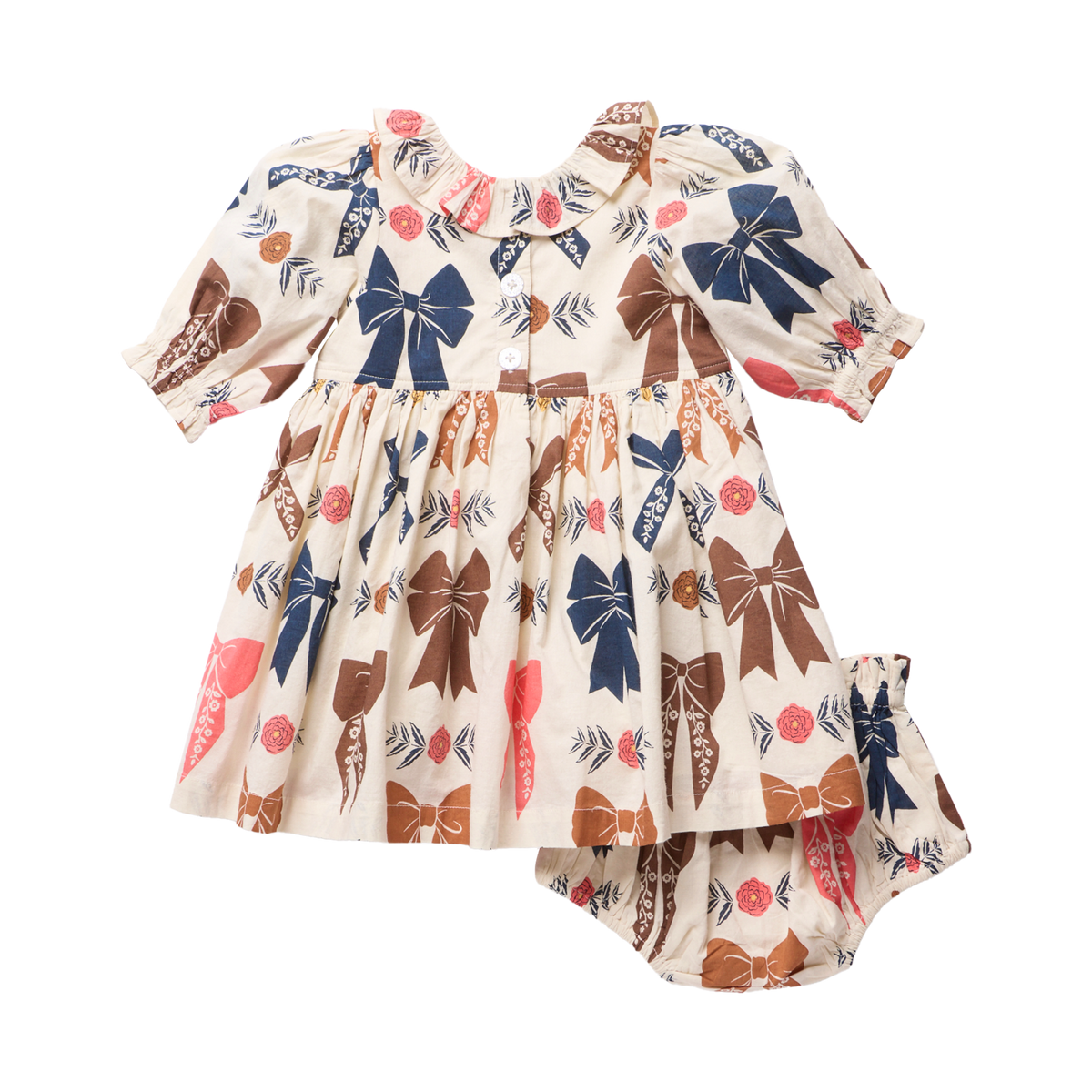 Baby Girls Amara Dress Set- Harvest Bows by Pink Chicken