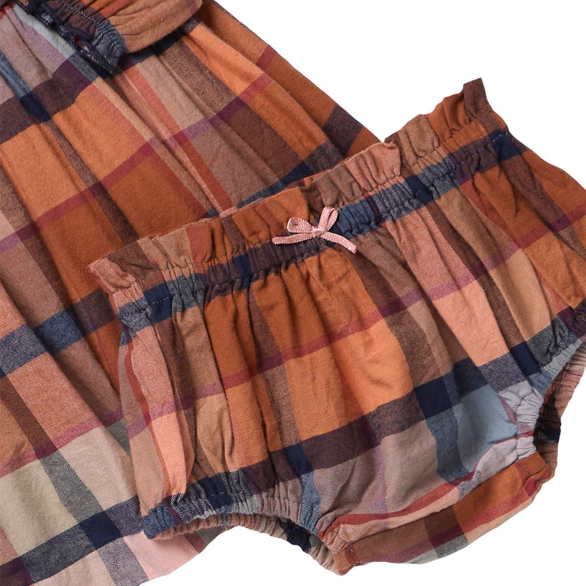 Baby Girls Mae Dress Set- Hayride Plaid by Pink Chicken