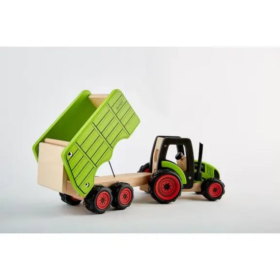 Wooden Tractor with Trailer by Hape