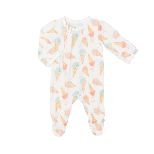 Infant/Kid Girl Modal Zipper Footie in Gelato by Coccoli