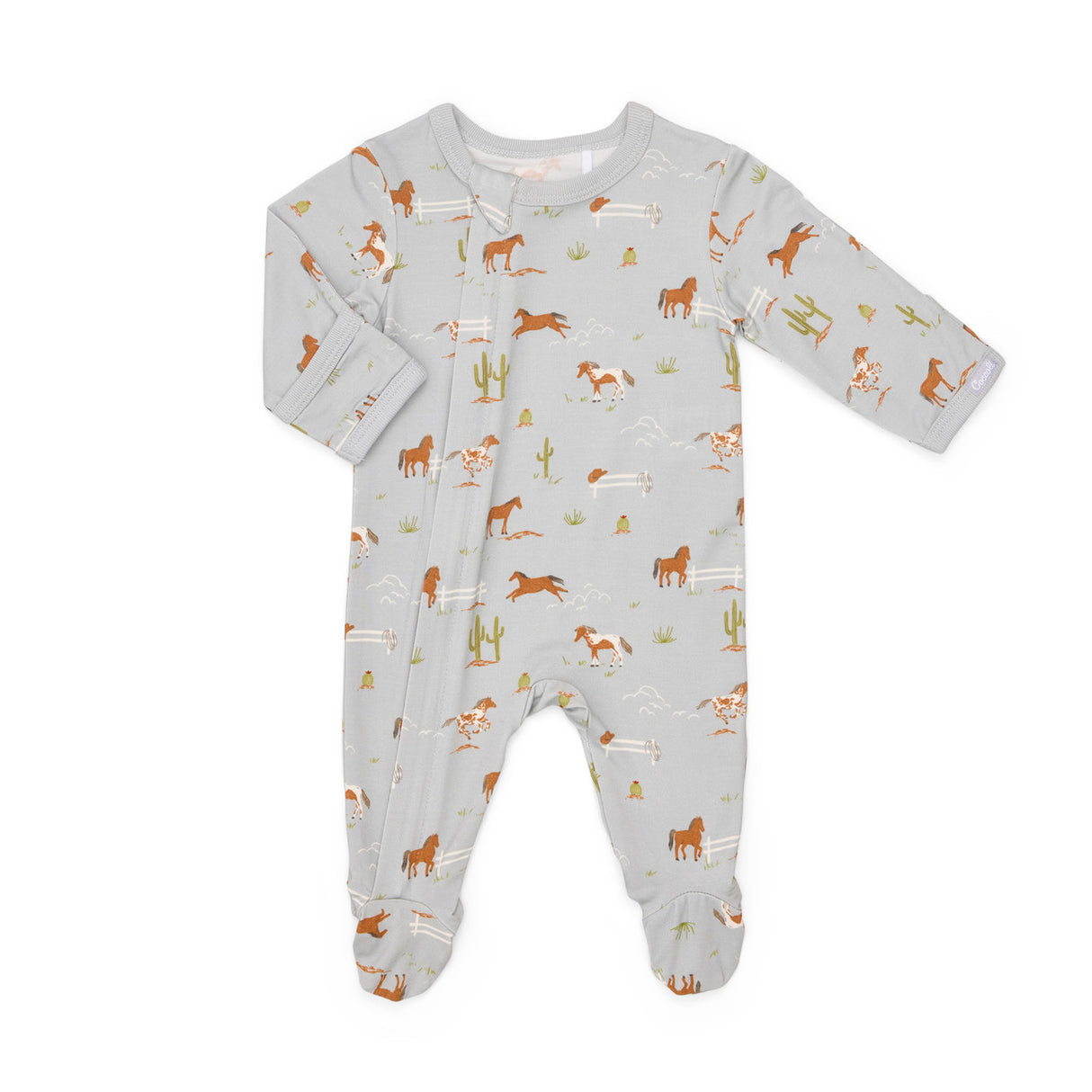 Modal Zipper Footie- Horses by Coccoli