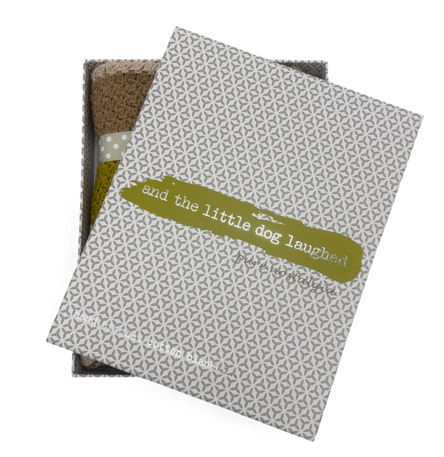 caramel ocre hand crochet blanket by and the little dog laughed