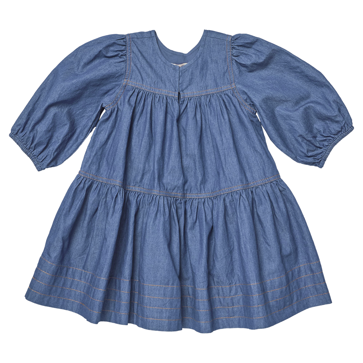 Girls Sawyer Dress- Chambray by Pink Chicken