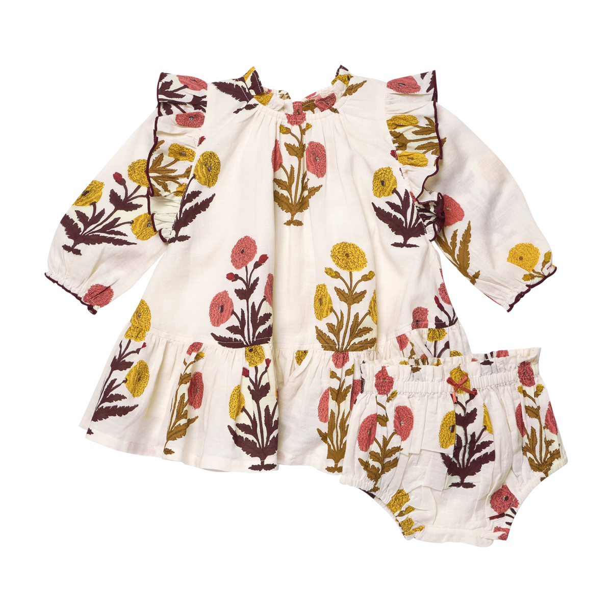 Baby Girls Harper Dress Set- Harvest Dandelion by Pink Chicken