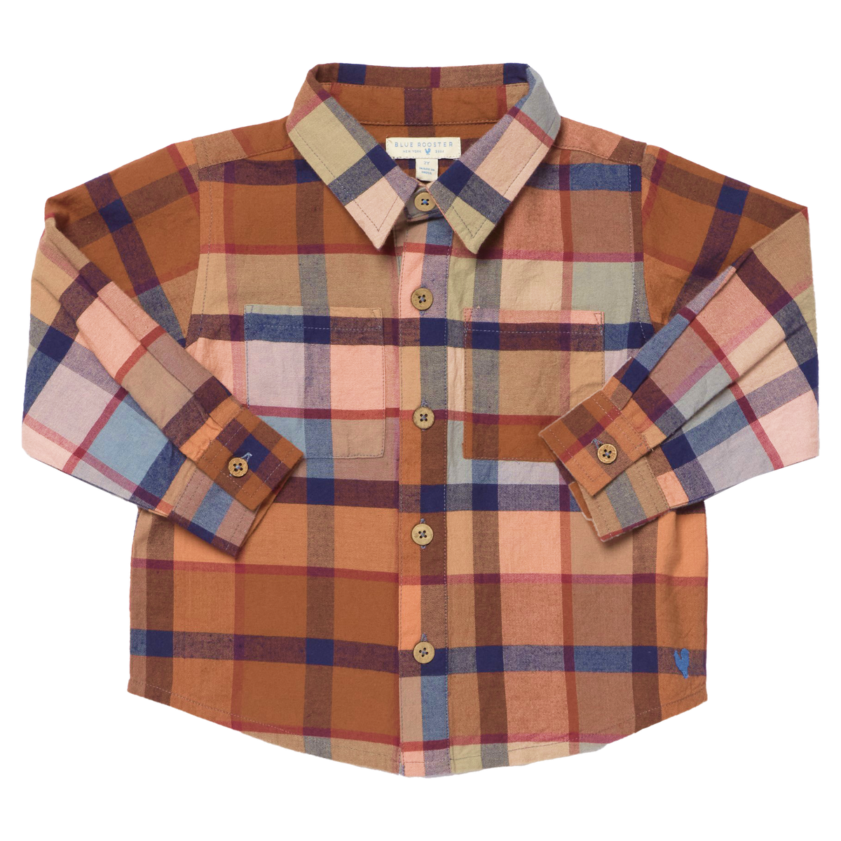 Boys Long Sleeve Jack Shirt- Hayride Plaid by Pink Chicken