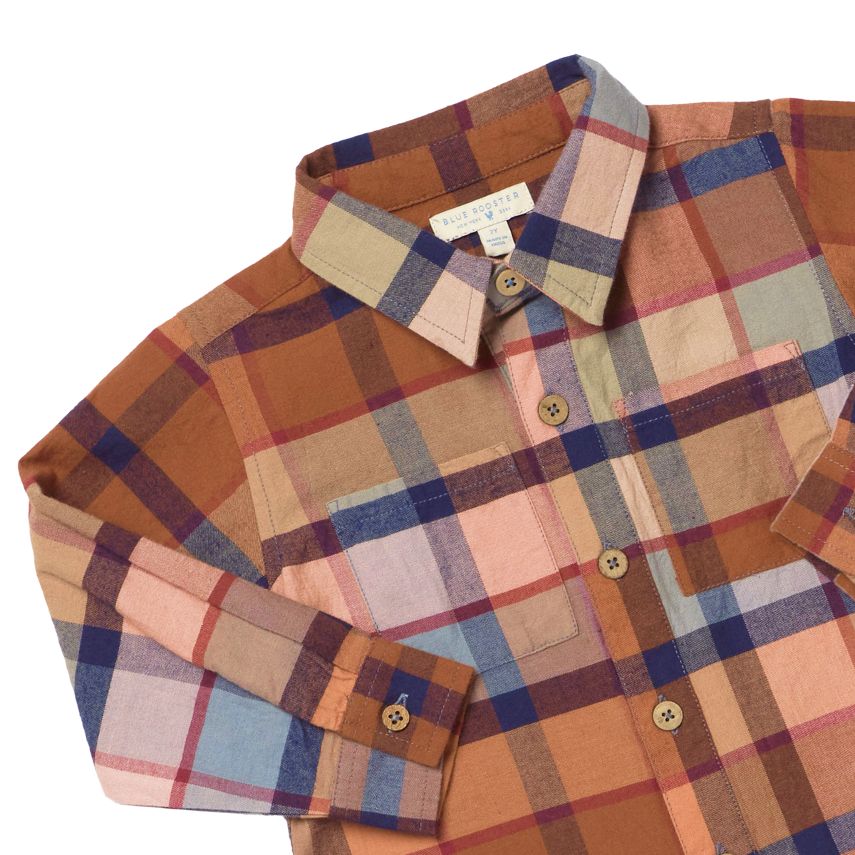 Boys Long Sleeve Jack Shirt- Hayride Plaid by Pink Chicken