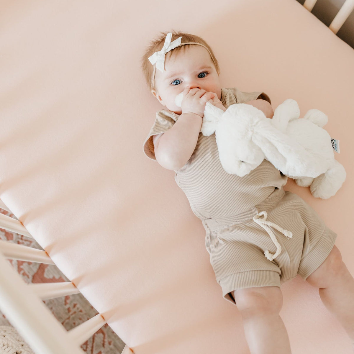 Fitted Crib Sheet in Blush by Copper Pearl