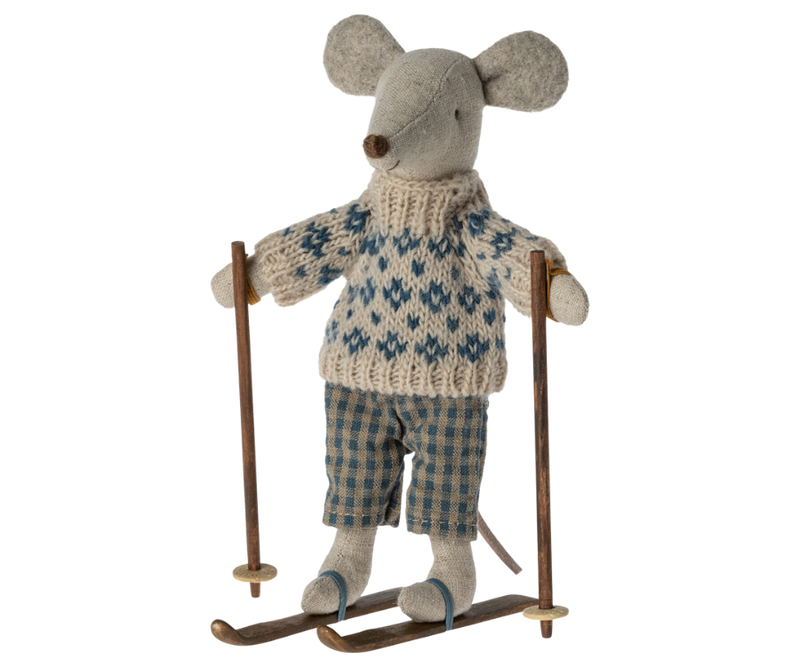 Winter Mouse with Ski Set, Dad by Maileg