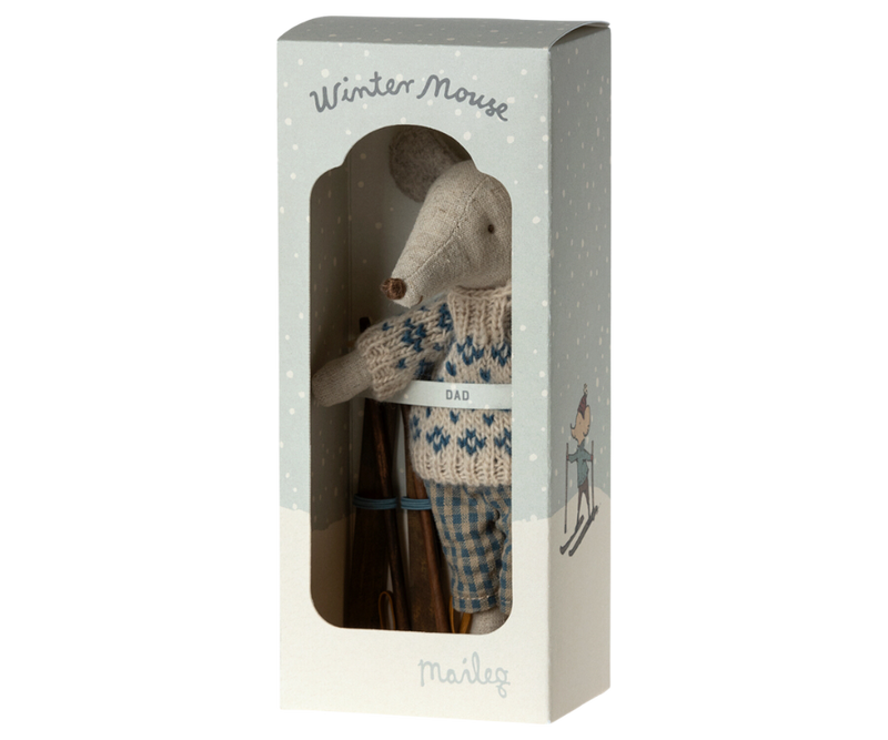 Winter Mouse with Ski Set, Dad by Maileg
