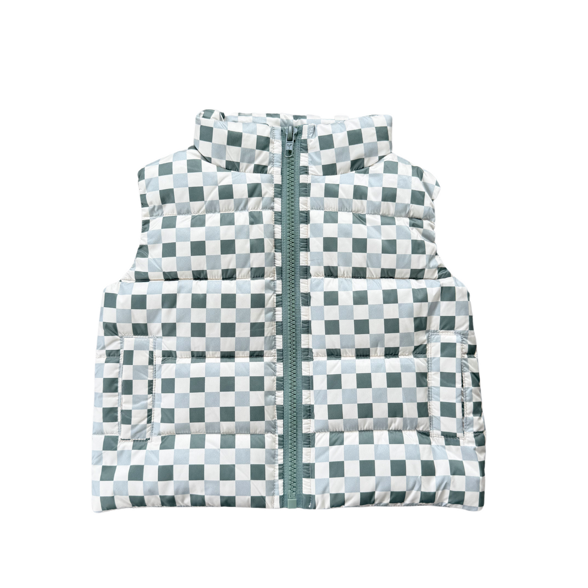 Puffer Vest- Fern Checkered by babysprouts