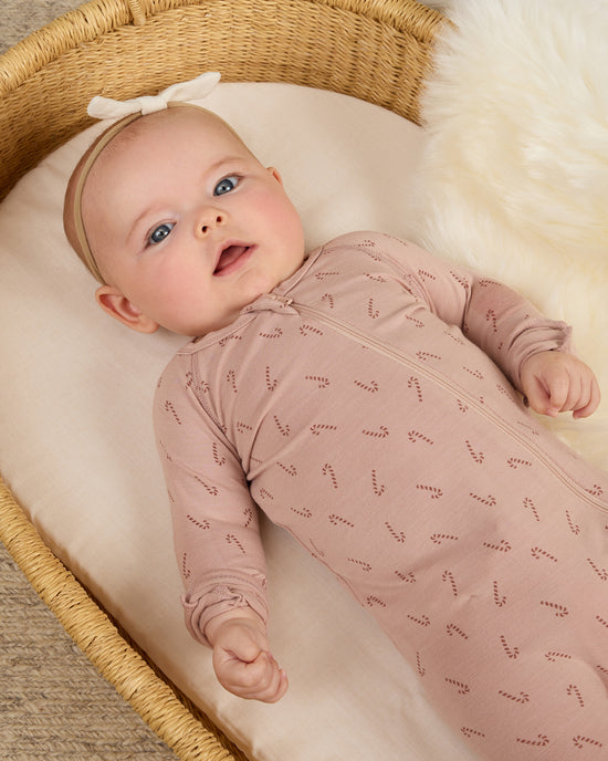 Bamboo Zip Footie || Candy Cane by Quincy Mae