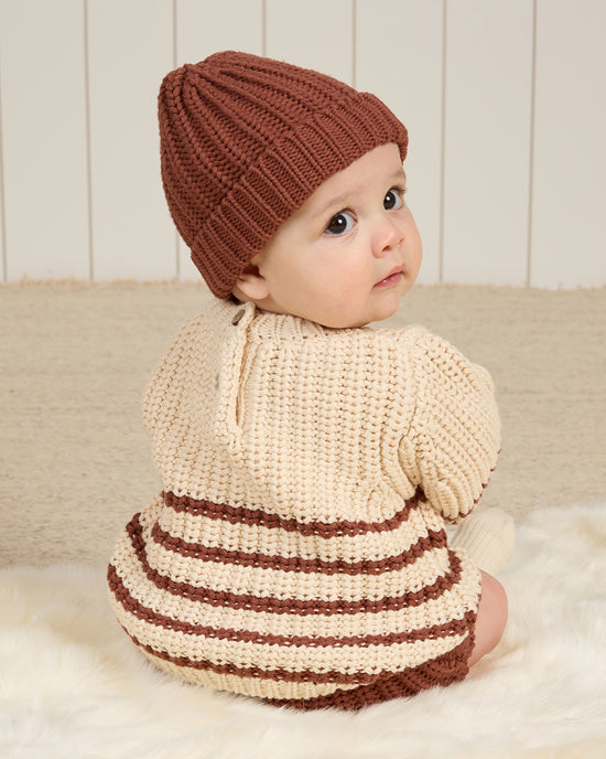 Chunky Knit Beanie || Cranberry by Quincy Mae