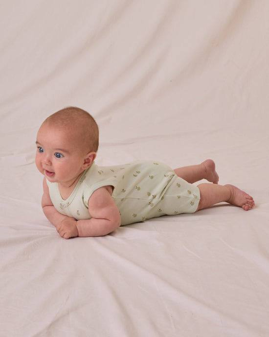 Ribbed Henley Romper || Apples by Quincy Mae