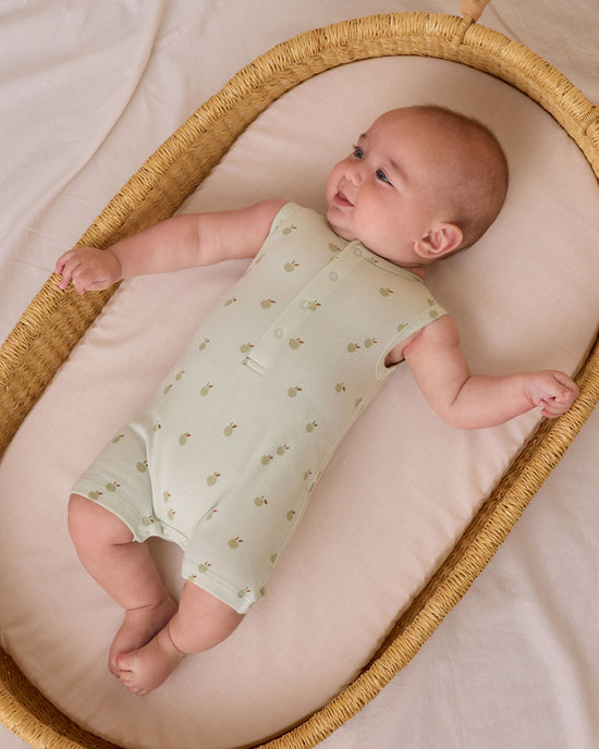 Ribbed Henley Romper || Apples by Quincy Mae