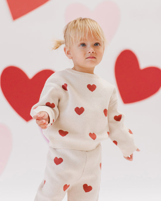 Heart Knit Sweater || Natural by Quincy Mae