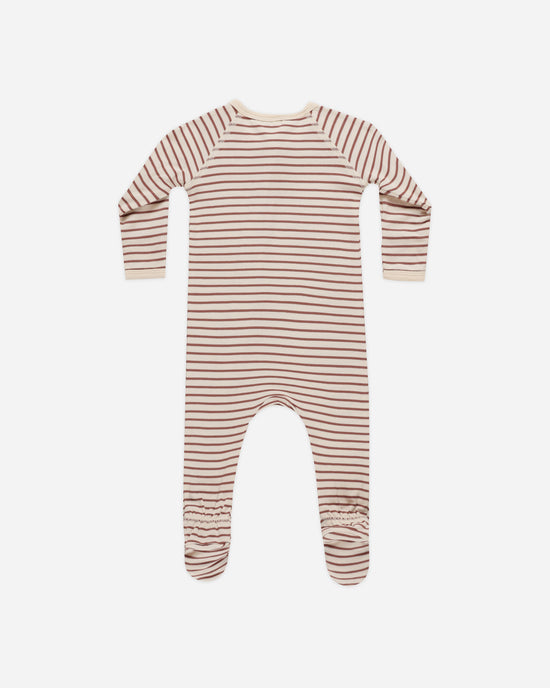 Bamboo Zip Footie || Candy Stripe by Quincy Mae
