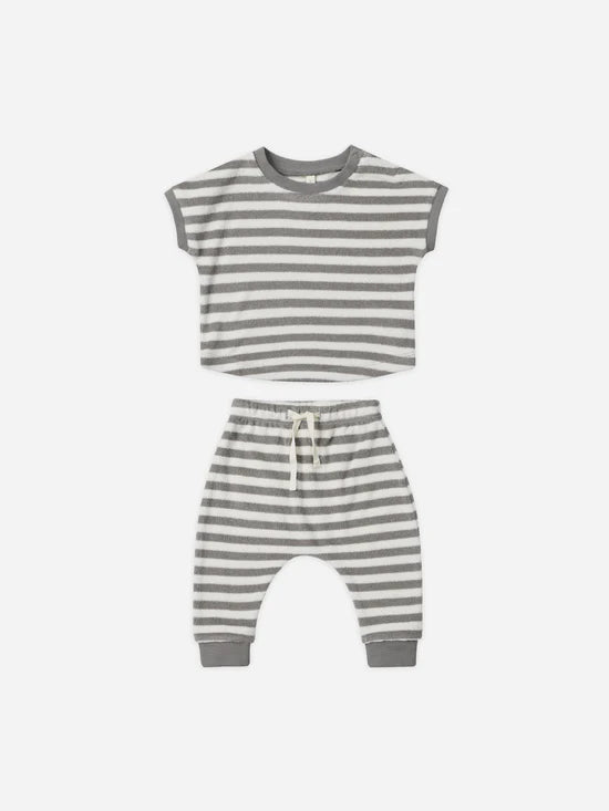 terry tee + pant set || retro stripe by Quincy Mae